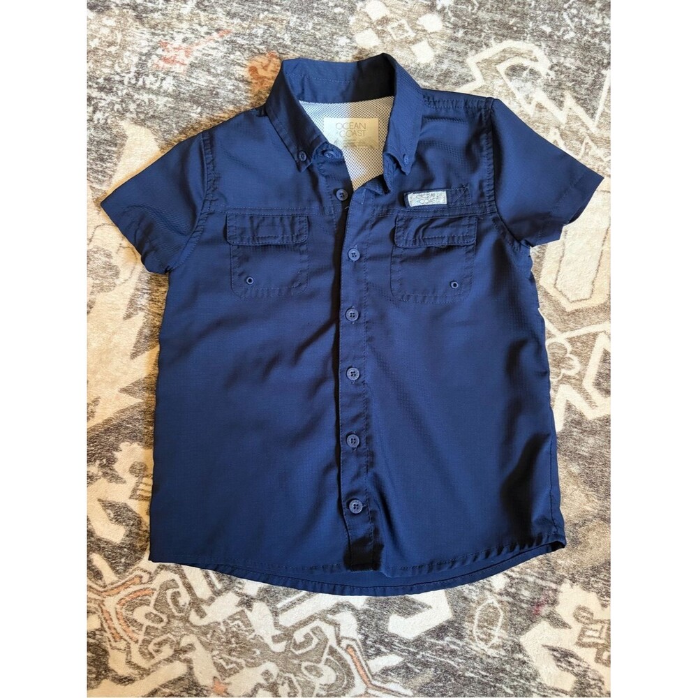 Ocean & Coast Boys' Short-Sleeve Button-Up Shirt in Navy Southern Outfitters Siz